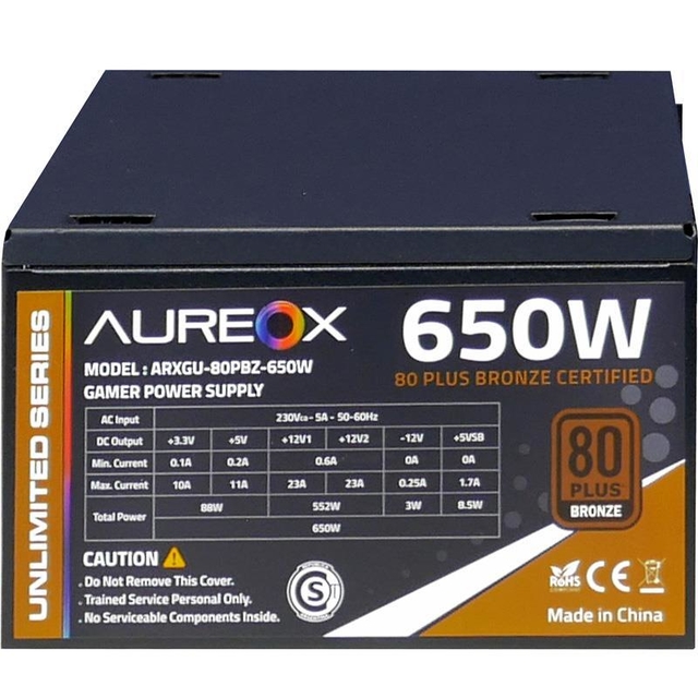 Fuente Aureox 650w ARXGU-650 80+ Bronze