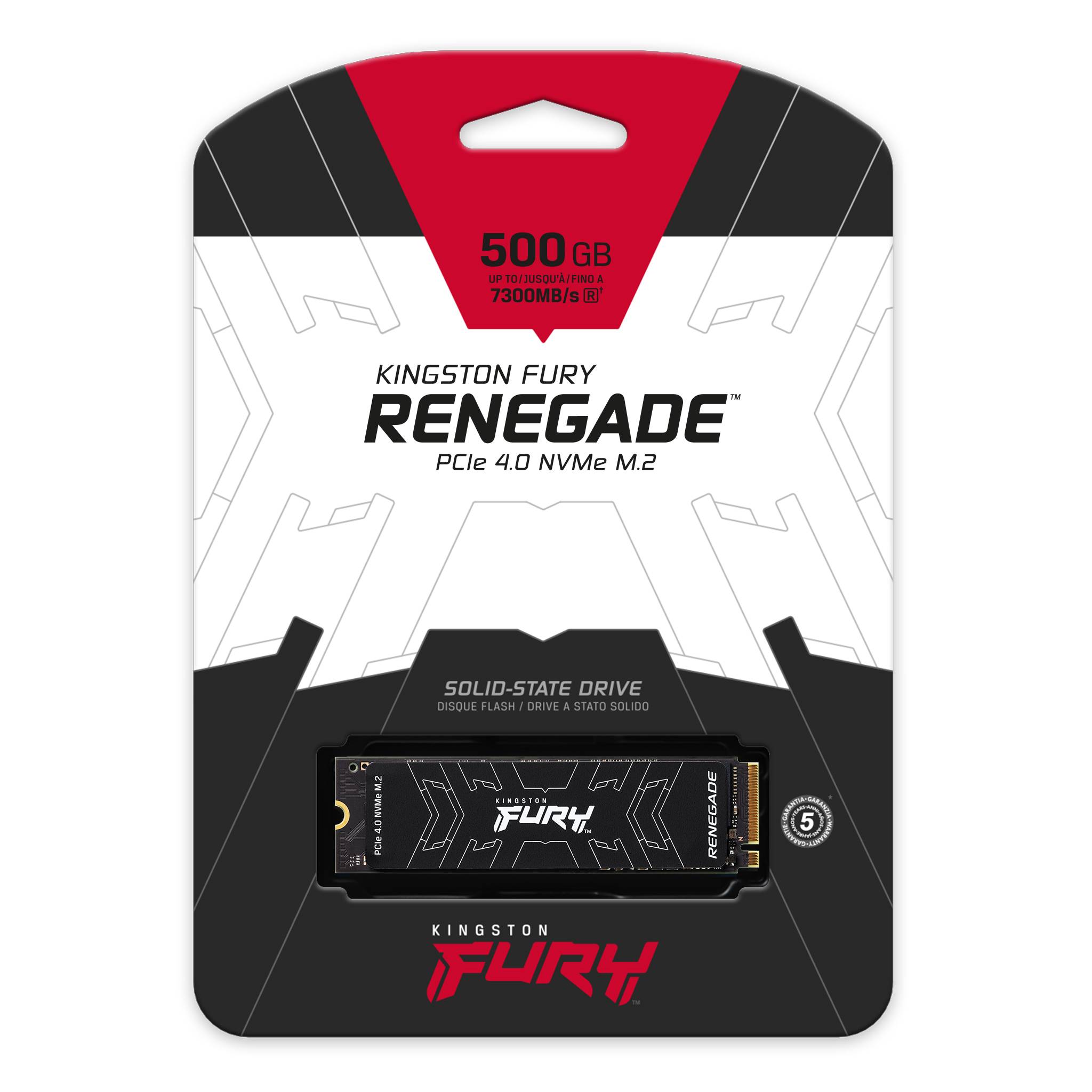 Disco Solido SSD 500Gb Kingston Fury Renegade M2 Nvme 2280 7300mb/s