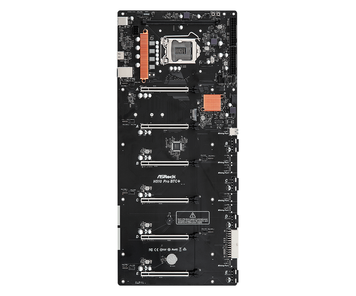 Outlet Motherboard Asrock H510 PRO BTC+ Mining S1200 DDR4