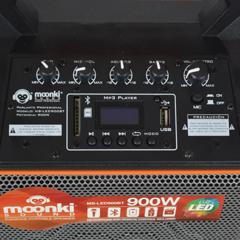 Parlante Portatil Moonki Sound Bluetooth MS-LED900BT