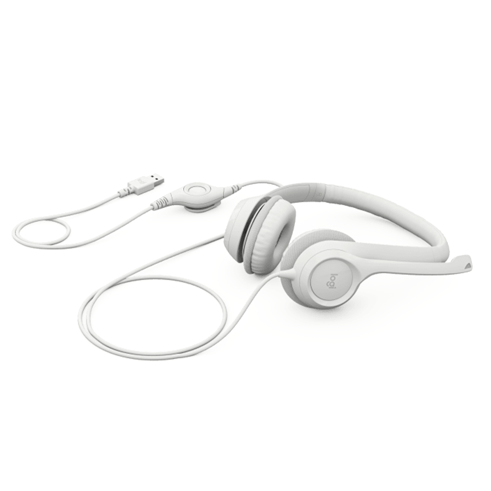 Auricular Logitech Headset PC Stereo H390 USB White