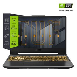 Notebook Asus TUF Gaming FA506QM-HN016 Ryzen 7 5800H 16Gb SSD 512Gb RTX3060 15.6 Free